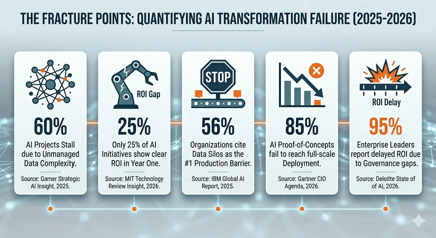 AI transformation failure statistics 2026 infographic
